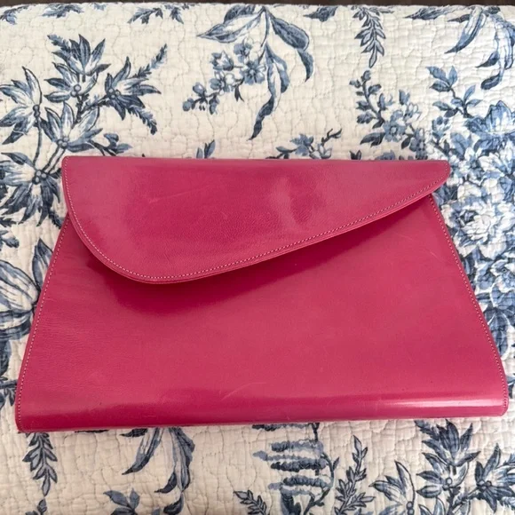 Vintage Mod Pink Goat Leather Clutch - Picture 11 of 16